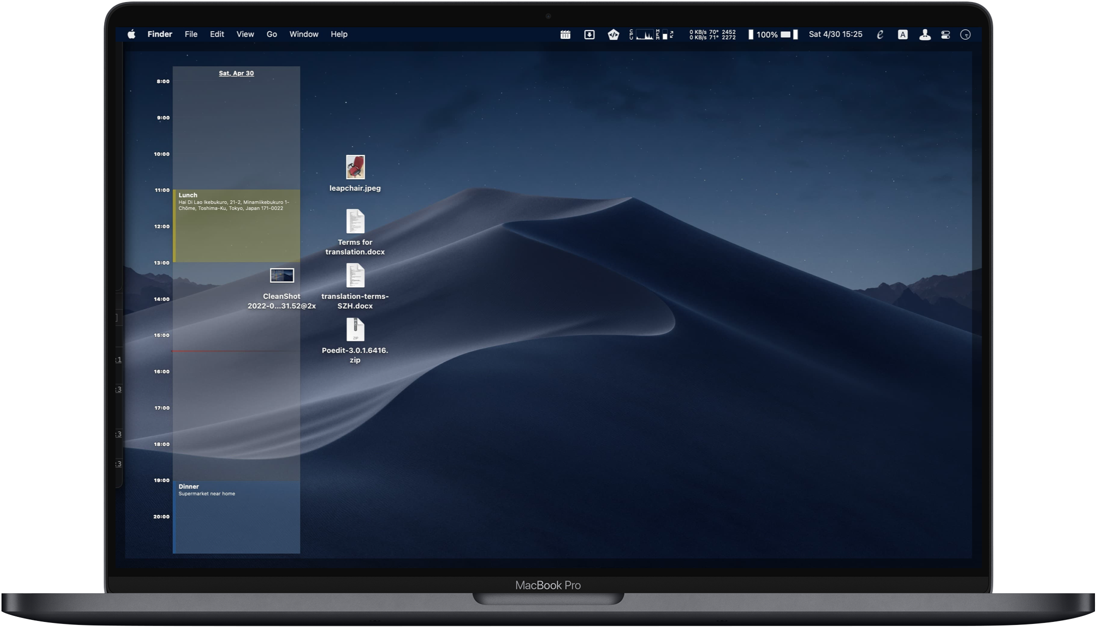 WallCal today agenda view